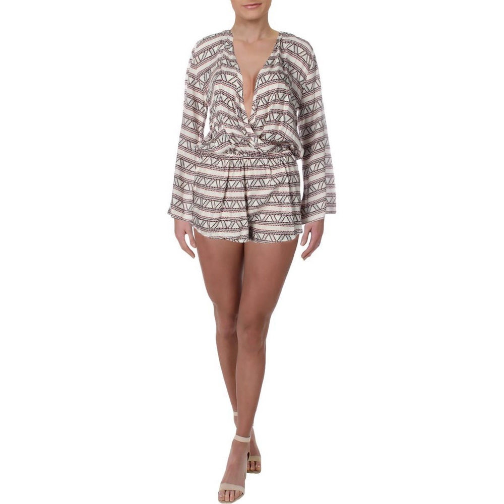 Aqua Printed Long Sleeve Romper / Size L